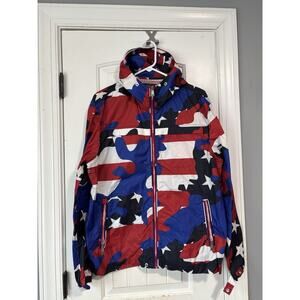 Polo Ralph Lauren Performance USA Red White Blue Camo Hoodie Men Sz Medium